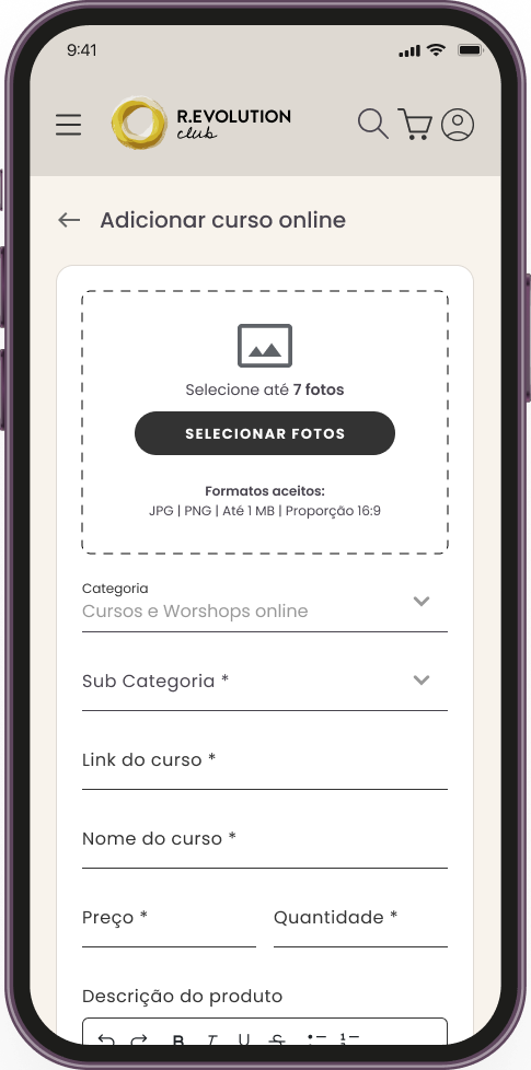 Adicione cursos online a sua loja