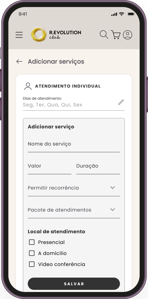 Adicione seus serviços
