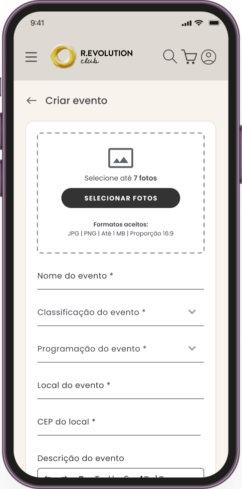 Crie seu evento