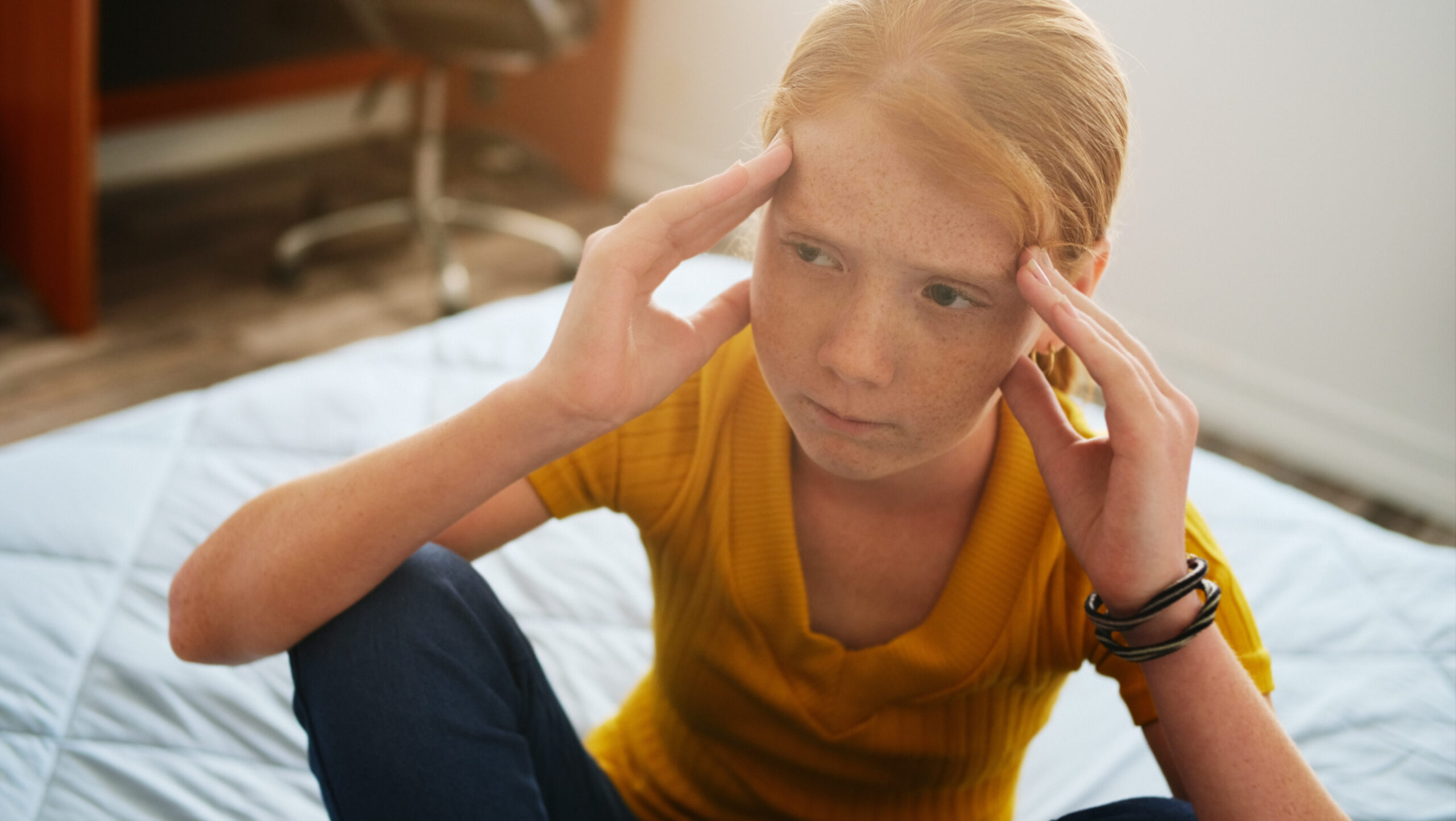 Preteen Girl Feeling Anxious And Stressed